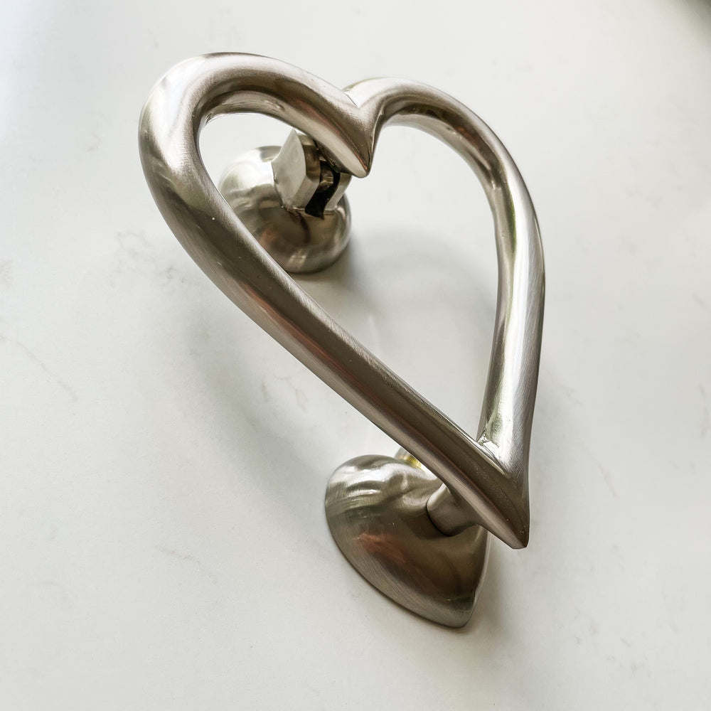 Heart Door Knocker Brushed Chrome